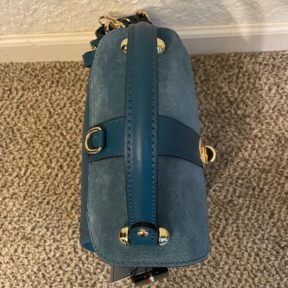 Viola Castellani New Leather Crossbody Satchel convertible Bag backpack - Picture 5 of 9